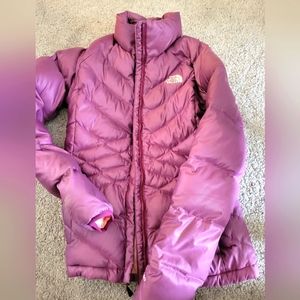 The north face puffer jacket size XS light pink and purple